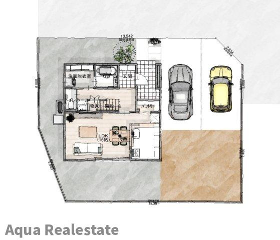 高松市西山崎町の新築一戸建の区画図