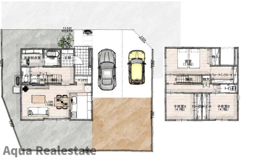 高松市西山崎町の新築一戸建の間取り