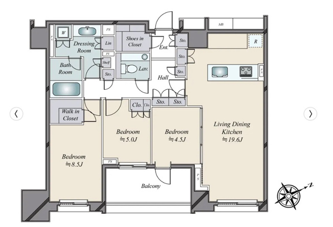 【間取り】 | ★仲介手数料無料★ザ・パークハウスグラン三番町（全居室から皇居の緑が望めます）