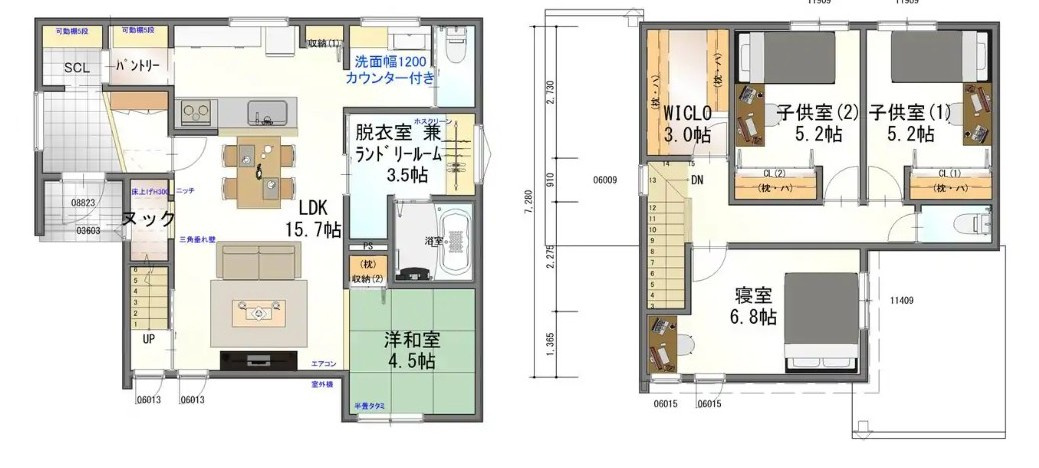 高松市西宝町モデルハウスの間取り