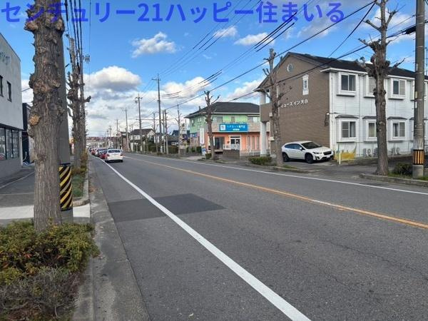 岡崎市天白町字河原の売地の前面道路含む現地写真