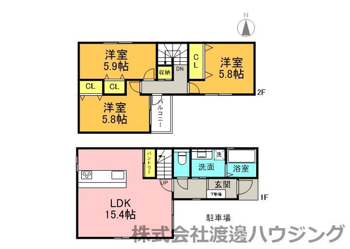 門真市大池町一戸建の間取り