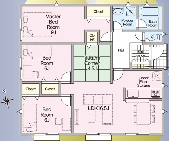 【間取り】 | 牟礼南小学校に通える新築戸建平屋　防府市沖今宿１丁目　第４－１号棟　クレイドルガーデン　アーネストワン | お客様のご意見を凝縮した使いやすい間取り