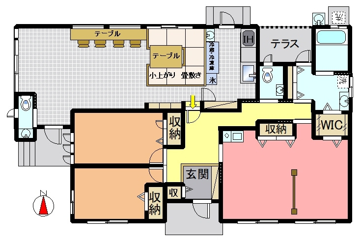 丹波篠山市沢田の中古一戸建の間取り