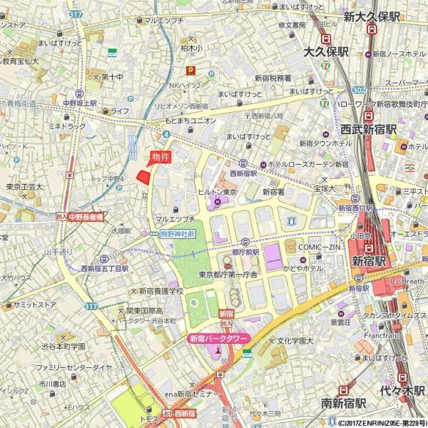 ザ・パークハウス西新宿タワー６０の地図
