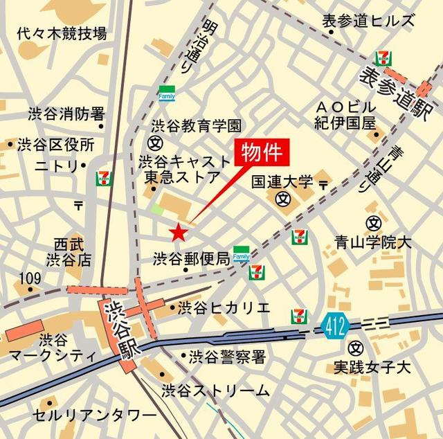 ザ・パークハウス渋谷美竹の地図