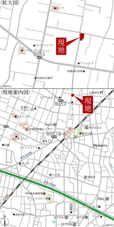 【新築】伊勢崎市国定町第1　２号棟(全３棟)　リーブルガーデン　新築建売分譲の地図