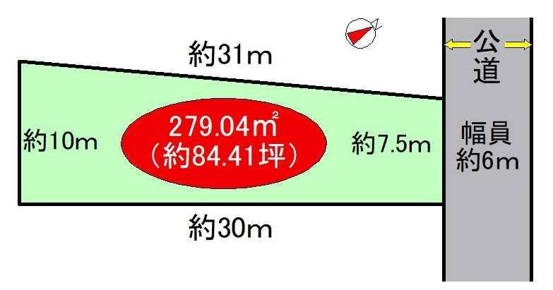 丹波篠山市吹上の売地の土地図