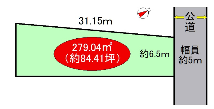 丹波篠山市吹上の売地の土地図
