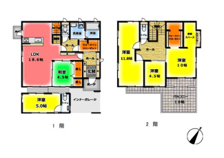 【間取り】 | 鳥取市湖山町北2丁目中古戸建て