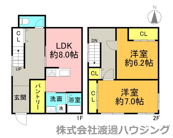 北区浮田テラスハウスの間取り