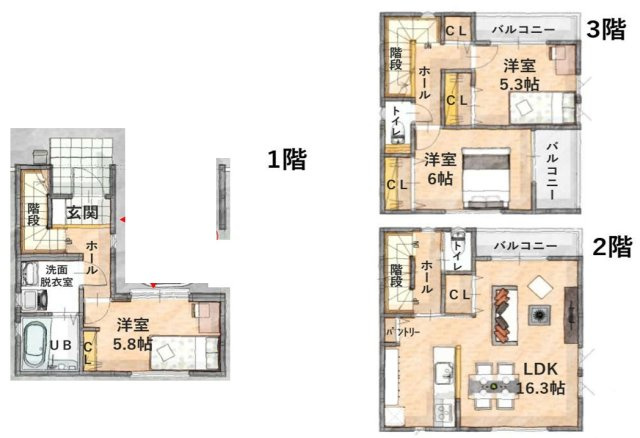仲介手数料半額　おうちガーデン東藤沢６期　全１棟の間取り