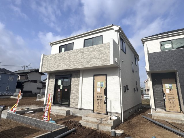 松戸市仲井町３丁目新築戸建【松ヶ丘小学校：5分】の外観|D号棟・2月24日撮影・もうすぐ完成！