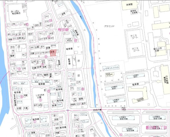 山形市桜田南【売地】の地図|案内図