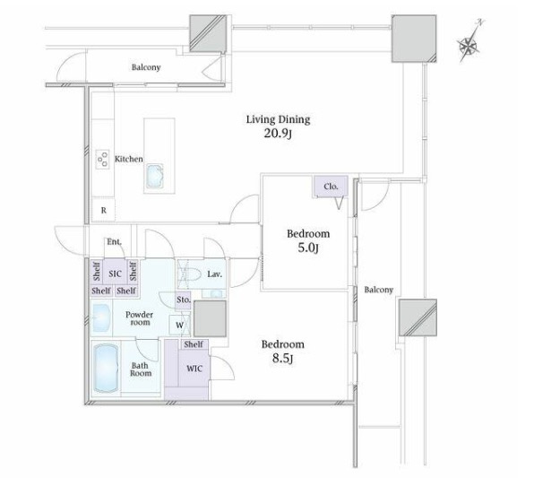 ★仲介手数料半額★TOKYO RESIDENCE（角住戸・24F部分につき陽当たり良好）