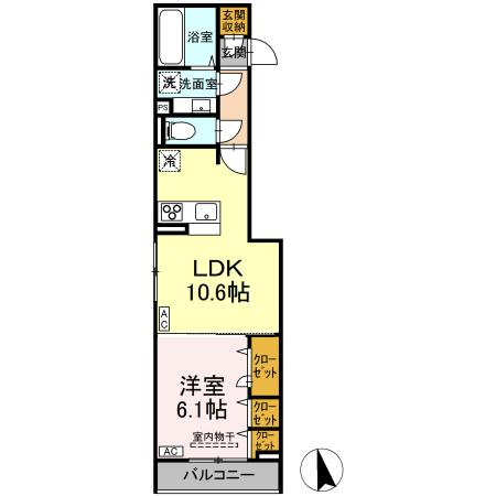 【間取り】 | D-ROOM田町B