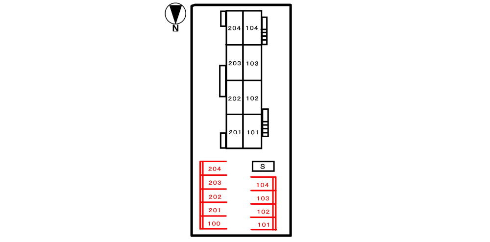 メゾン大司の区画図|駐車場