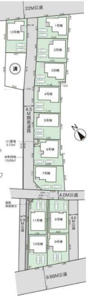 《仲介手数料無料》久喜市久喜東４丁目22-29新築一戸建てグラファーレの区画図