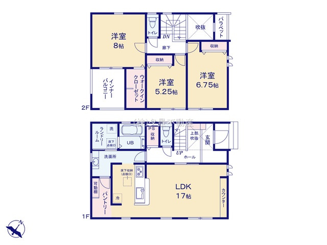 《仲介手数料無料》久喜市南栗橋１丁目7-2新築一戸建てリーブルガーデンの間取り