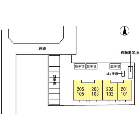 平松ハイツ　弐番館の区画図
