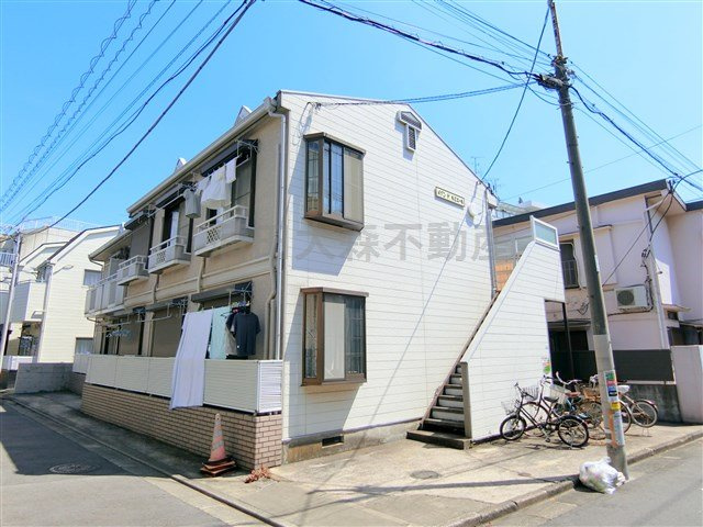 メゾンドルミエールの外観|1992年3月築　軽量鉄骨造地上2階建て総戸数10戸の賃貸アパート
東急池上線蓮沼駅近も予知徒歩4分、JR京浜東北線蒲田駅徒歩11分　東京都大田区西蒲田6丁目