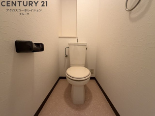 落ち着いた色調のトイレです