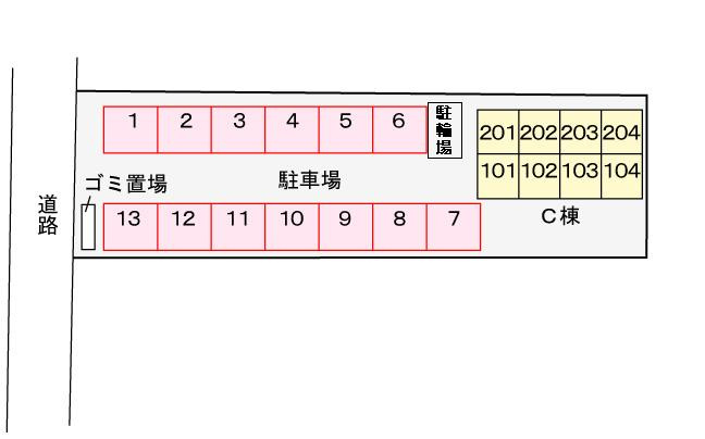 グリーンコートCの区画図