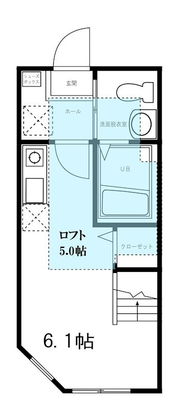 ハーミットクラブハウス白楽Ⅱの間取り|間取りです。