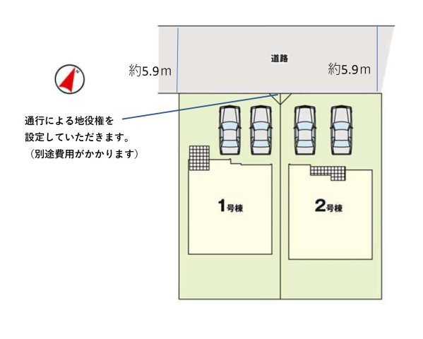 糟屋郡久山町猪野第4-2棟（1号棟）　の区画図|配置図（1号棟）