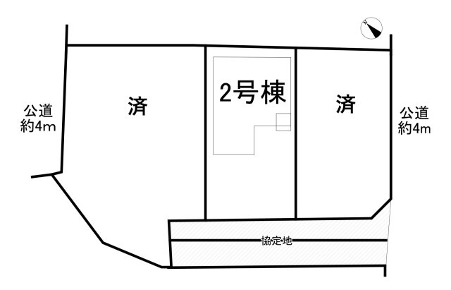 半田市板山町2丁目　全3棟　2号棟の区画図|全3区画分譲地☆