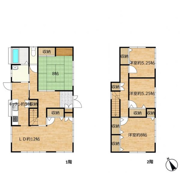 【間取り】 | 仲介手数料無料！東岐波小学校に通えるリフォーム済み中古住宅　宇部市東岐波 | お客様のご意見を凝縮した使いやすい間取り