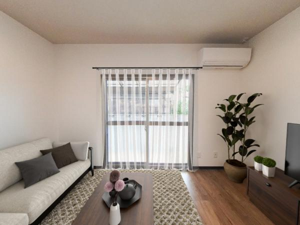 【居間・リビング】 | 仲介手数料無料！厚狭小学校に通えるリフォーム済み中古住宅　山陽小野田市山川 | おしゃれなリビングです