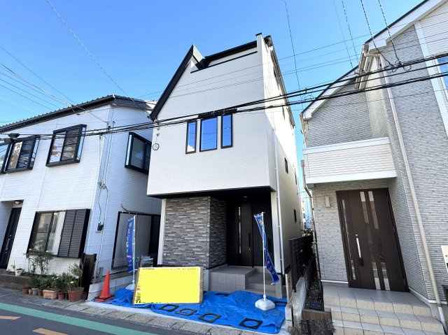 松戸市根本新築戸建【北部小学校：3分】の外観|完成済み内覧可能です！！