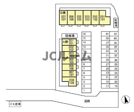 セジュールモナリエＡ/ＢA106の区画図