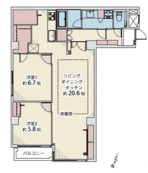 【間取り】 | ★仲介手数料無料★サンビューハイツ四番町（事務所利用可能！）
