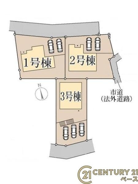 リーブルガーデン西大寺新池町 １号棟 ／新築一戸建の区画図|■こちらの物件は１号棟です！■