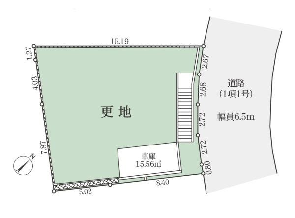 横浜市青葉区榎が丘の売地の土地図|実測・172.51平米【52.18坪】