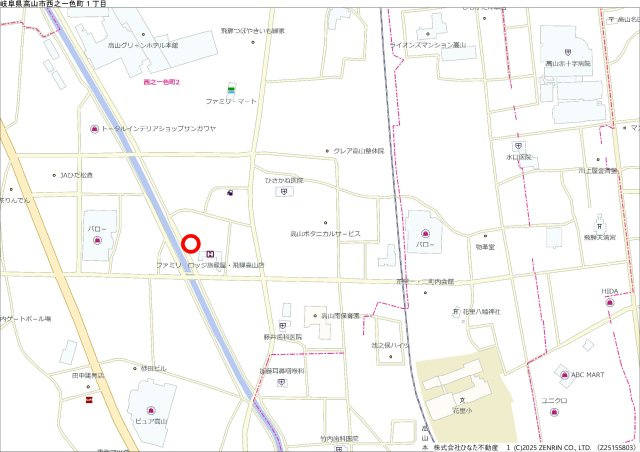 12/8新規　戸建　高山市西之一色町　500万の地図