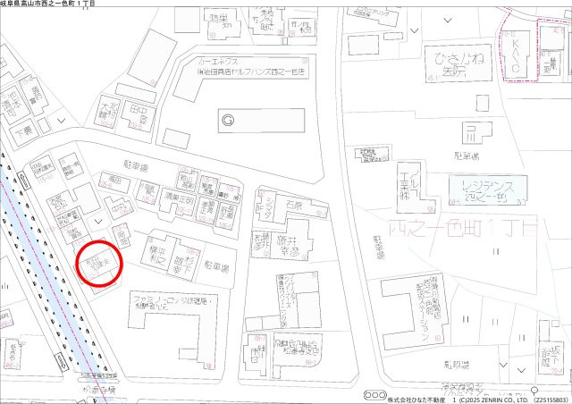 12/8新規　戸建　高山市西之一色町　500万の地図