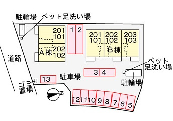 Ｐｌａｃｅｄ　Ⅱの駐車場