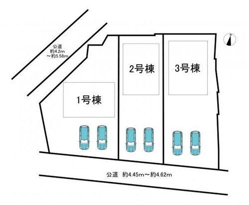 常滑市神明町1丁目　全3棟　3号棟の区画図|全3区画中2区画販売♪