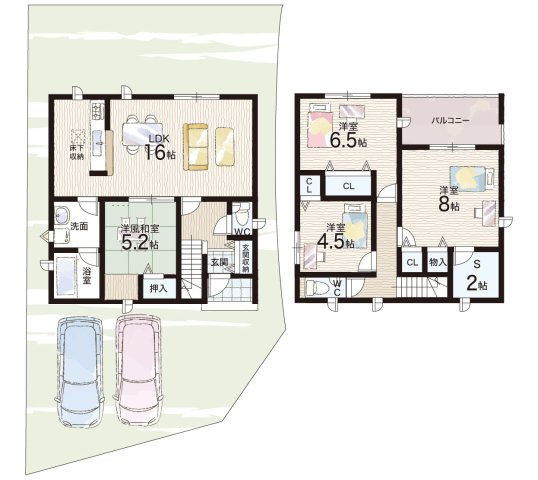 岩出市曽屋　第8期　新築一戸建ての間取り|３号地