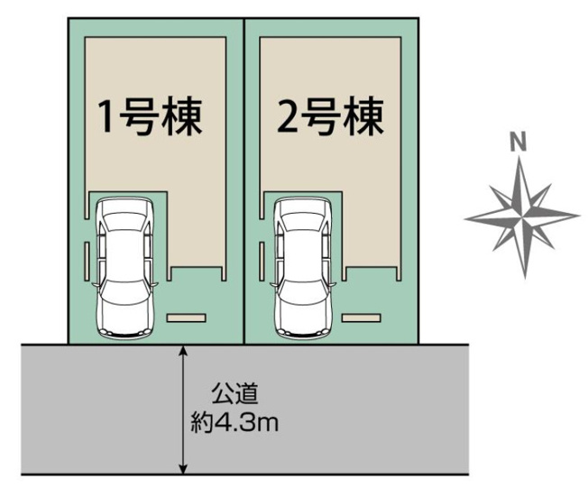 【区画図】 | 東大阪市大蓮東1丁目　【1号棟/全2棟】 | 【全2棟】地震に強く、冷暖房のエネルギー消費が少ない省エネ住宅☆繰り返す地震にも強い制震ダンパー付きです☆