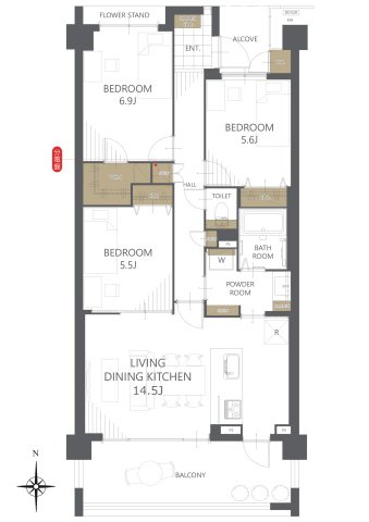 【間取り】パークハウス高森ヒルズエアーズコート 