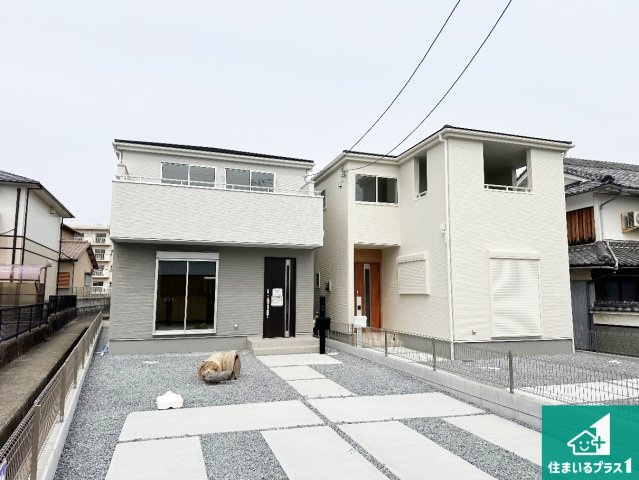 姫路市田寺　第5期　新築一戸建ての外観|周辺は落ち着いた街並みの住宅地！子育てがしやすい住環境です！まだ未完成ですが、現地でしかわからない事もございます。是非一度ご覧ください。