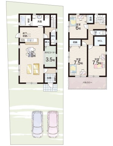 姫路市田寺　第5期　新築一戸建ての間取り|1号地