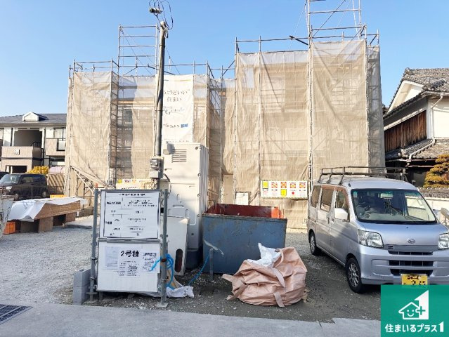 姫路市田寺　第5期　新築一戸建ての外観|周辺は落ち着いた街並みの住宅地！子育てがしやすい住環境です！まだ未完成ですが、現地でしかわからない事もございます。是非一度ご覧ください。