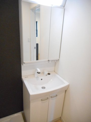 朝の支度にも助かる、独立の洗髪洗面化粧台