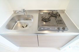 コンパクトなキッチンで掃除もラクラク