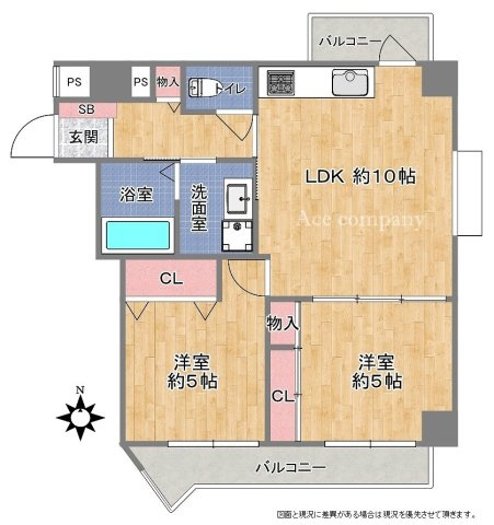 【間取り】 | グランドメゾン山坂町 | 【三方角住戸！室内水廻り設備一新！全面リフォーム済み☆安心の新調設備保証付き☆2面バルコニー＋勝手口・出窓付き☆食洗機・浄水器・浴室乾燥機・TVモニターホン新調完備☆レースカーテン付きです☆】